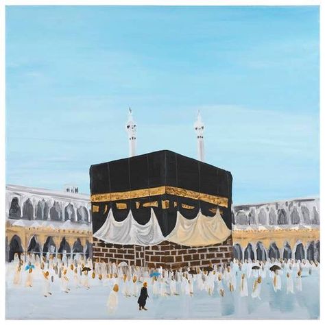 Ka'aba Kaba Sharif Drawing, Kaaba Sharif, Khana Kaba, The Kaaba, Mecca Wallpaper, Grand Mosque, Well Decor, The Building, Mecca