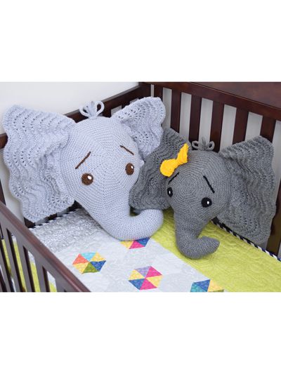 Animal Pillows Pattern, Knitted Elephant, Knit Afghan, Panda Pillow, The Cutest Animals, Elephant Pillow, Big Pillows, It Is Done, Medium Weight Yarn