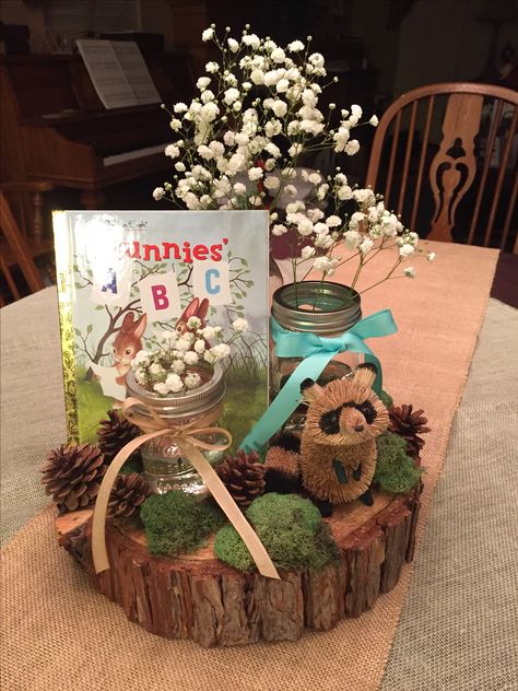 Forest Baby Shower Theme Centerpieces, Woodland Baby Shower Centerpieces Boy, Woodland Baby Shower Theme Boy, April Baby Shower, Woodland Creatures Baby Shower, Fairy Baby Showers, Boy Baby Shower Centerpieces, Baby Shower Souvenirs, Woodland Baby Shower Decorations