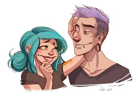 lavender by Fukari on DeviantArt Fukari Art, Goth Art, Absinthe, Couple Art, Types Of Art, Cartoon Art Styles, Pretty Art, Blue Hair, Cool Drawings