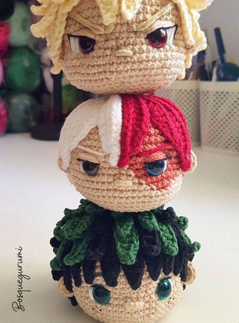 Todoroki And Bakugou, Felted Crochet, Easy Crochet Animals, Crochet Symbols, Crochet Dolls Free Patterns, Kawaii Crochet, Crochet Amigurumi Free Patterns, Crochet Goodies, Crochet Fashion Patterns