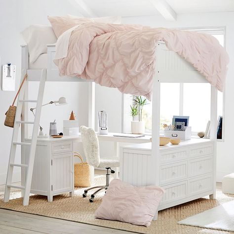 Loft Beds For Teens, Beds For Small Rooms, Cute Bedroom Ideas, Dekorasi Kamar Tidur, Cute Bedroom Decor, Cozy Room Decor, Room Makeover Bedroom, Dream Room Inspiration, Room Makeover Inspiration