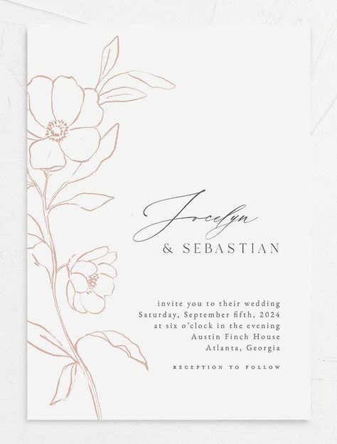 Undangan Nikah Aesthetic, Invitation Fonts Wedding, Korean Wedding Invitation Design, Minimal Invitation, Digital Wedding Card, Wedding Invitations Template, Modern Floral Wedding Invitations, Nyc October, Digital Invitations Design