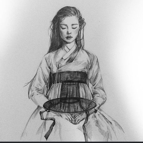 Hanbok Illustration, Hanbok Drawing, Hanbok Accessories, Korea Hanbok, Irene Kim, Illustration Pencil, Korean Tattoos, Chinese Princess, Daughters Of The King