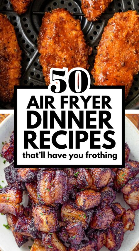 50 Air Fryer Dinner Recipes That’ll Have You Screaming For More Airfryer Lunch, Air Fryer Dinner, Air Fryer Meals, Lunch Meals, Keto Air Fryer, Easy To Cook Meals, Air Fried Food, Air Fryer Oven Recipes, Simple Keto