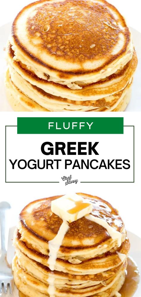 Greek Yogurt Pancakes Recipe, Homemade Greek Yogurt, Greek Yogurt Pancakes, Yogurt Pancakes, Ideas For Breakfast, Greek Yogurt Recipes, Recipe Breakfast, Homemade Pancakes, Pancakes Easy