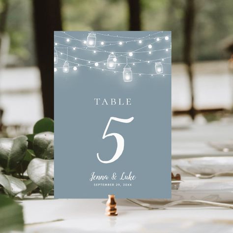 Rustic String Lights Wedding Table Numbers Wedding String Lights, Find Your Table, Rustic Chic Design, Wedding Table Number Cards, String Lights Wedding, Card Table Wedding, Lights Wedding, Wedding Table Number, Table Number Cards