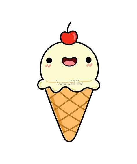 "Kawaii Vanilla Ice Cream Cone" by kawaiilife | Redbubble