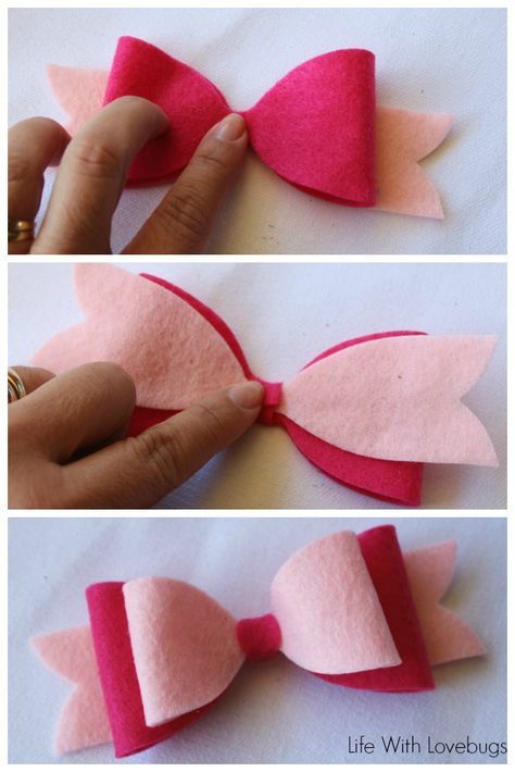 Hair Accessories Diy Headband, Sew Bow, Sew Felt, Felt Hair Bows, Felt Hair Accessories, Girls Hair Bows Diy, Felt Flowers Diy, Hair Bow Tutorial, Felt Hair Clips