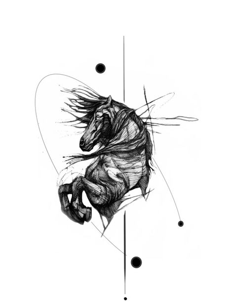 Horse Tattoo Sketch, Horse Tattoo For Men, Moon Tattoo Wrist, Kurt Tattoo, Dragon Tattoo Leg, Pegasus Tattoo, Horse Tattoo Design, Horse Art Drawing, Spirit Tattoo