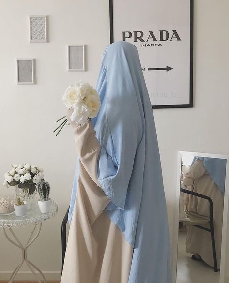 Khimar Abaya, Hijab Niqab, Outfit Hijab, Niqab, Blue