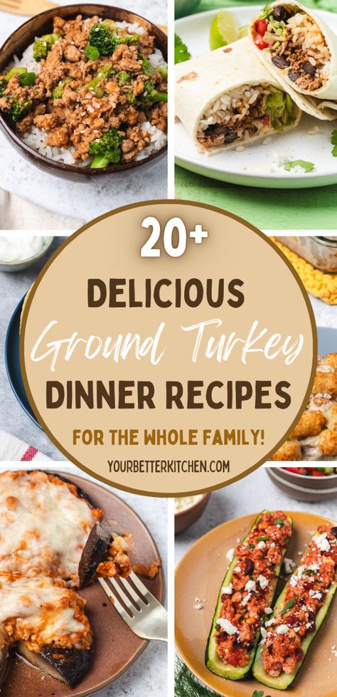 Make dinnertime easier with these simple ground turkey recipes. From healthy meatballs and Mexican burrito bowls to quick rice and broccoli dishes, these meals are perfect for busy weeknights or lunch prep. Packed with flavor, budget-friendly, and kid-approved, these recipes will become family favorites. Simple Ground Turkey Recipes, Turkey Recipes For Dinner, Ground Turkey Recipes For Dinner, Ground Turkey Spaghetti, Best Ground Turkey Recipes, Healthy Low Calorie Dinner, Ground Turkey Recipes Easy, Healthy Meatballs, Quick Rice