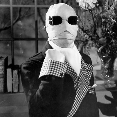 Claude Rains, The invisible Man Claude Rains, The Invisible Man, Invisible Man, The Invisible, Mask, Sunglasses, Black And White, White, Black