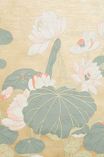 Lilypad wallpaper, Anthropologie. Lilypad Wallpaper, Lily Pad Wallpaper, Pad Wallpaper, Wallpaper Anthropologie, Home Wallpaper, I Wallpaper, Water Lilies, Art File, Lily Pads