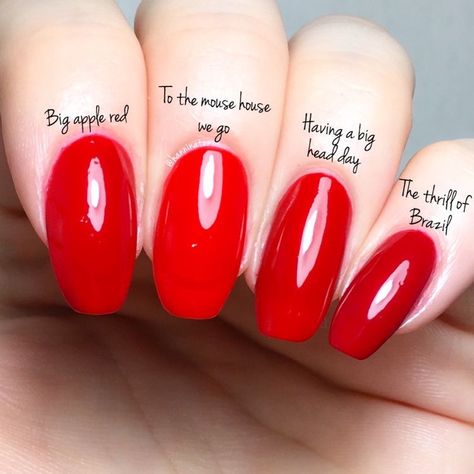 shades of red nail polish Red Nails Opi Gel, Red Opi Colors, Opi Red Nail Polish, Red Nail Polish Colors, Fall Pedicure, Opi Red, Opi Gel Nails, Red Gel Nails, Opi Colors