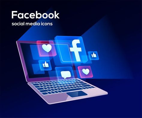 Facebook social media icons with laptop... | Premium Vector #Freepik #vector #love #computer #facebook #phone Facebook Social Media, Facebook Ads Design, Facebook Video Ads, Instagram Ad Campaigns, Marketing Checklist, Facebook Post Design, Facebook Ads Manager, Ads Campaign, Digital Marketing Design