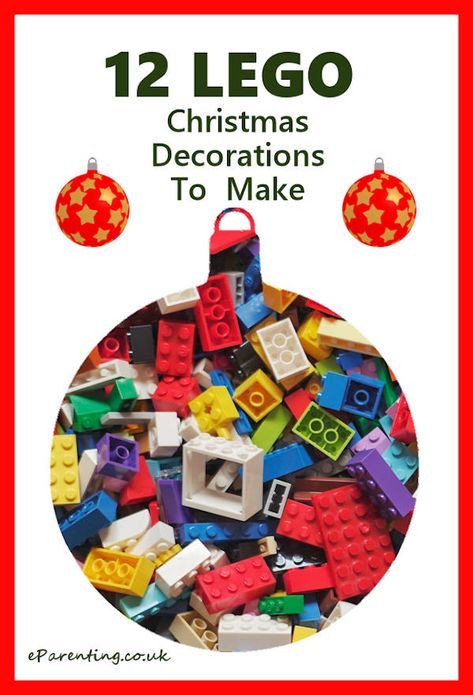 12 fun and easy DIY LEGO Christmas ornaments and decorations ideas to make that are simple for kids (or adults) to make. Lego Christmas Gifts, Lego Diy Projects, Lego Christmas Ornaments, Lego Ornaments, Lego Christmas Tree, Lego Tree, Lego Advent Calendar, Lego Advent, Lego Decorations