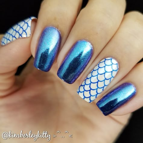 Blue Mermaid Nails, Nails Mermaid, Cruise Nails, Blue Glitter Nails, Beachy Nails, Glitter Polish, Mermaid Stuff, Best Nails, Nails Now