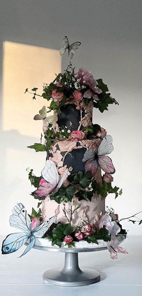 Fae Wedding Cake, Wedding Cake Fairy, Fairy Wedding Cake, Enchanted Garden Cake, Fantasy Wedding Cake, Enchanted Forest Wedding Cake, Fairytale Wedding Cake, Ethereal Wedding Cake, Fairytale Cake