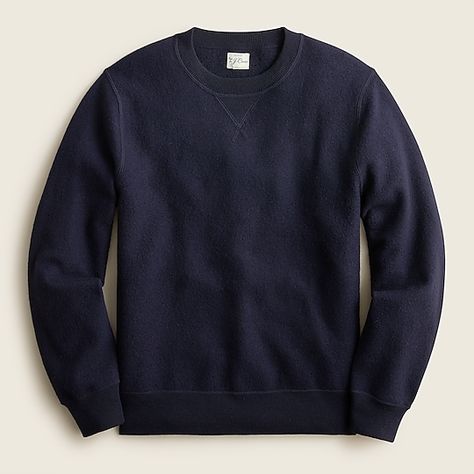 J.Crew: Wallace & Barnes Boiled-merino Wool Crewneck Sweater For Men Masculine Style, Sweater For Men, The Triangle, Boiled Wool, Sweaters Crewneck, Crewneck Sweater, Polished Look, Crew Neck Sweater, Mens Long Sleeve