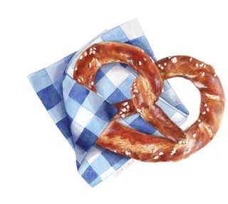 German Pretzels, Watercolor Food Illustration, 귀여운 음식 그림, Food Sketch, Food Cartoon, Food Illustration Art, Watercolor Food, Illustration Food, Food Painting