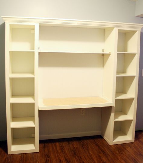 Desk Diy, Ikea Closet, Storage Desk, Ikea Bookshelves, Ikea Billy Bookcase, Desk Inspiration, Ikea Billy, Craft Techniques, Ideas Craft