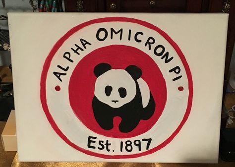 AOII canvas // panda express Aopi Canvas, Aoii Aesthetic, Alpha Omicron Pi Canvas, Aoii Paintings, Aoii Paddle, Aoii Canvas, Phi Mu Canvas, Sorority Paintings, Sorority Canvases