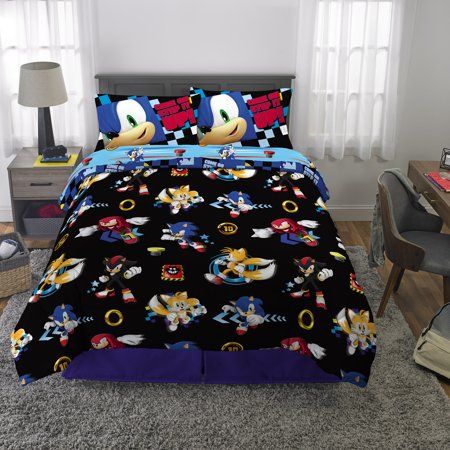 Kids Full Bed, Hedgehog Room, Tails And Knuckles, Hedgehog Bedding, Colorful Bedding Sets, Colorful Bedding, Kids Bed, Twin Bed Sets, High Quality Bedding