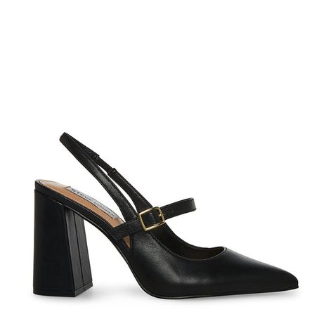 MAEGAN Black Leather Slingback Heel | Women's Heels – Steve Madden Heels Steve Madden, Sling Back Heels, Steve Madden Store, Apparel Merchandising, Women's Heels, Slingback Heel, Sling Back, Slingback Pump, Luxury Life