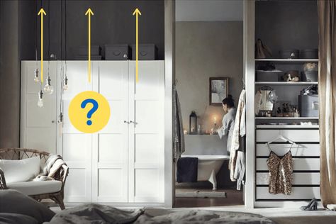 Do you know the best way to extend or raise the PAX wardrobe 236 cm version to better fit a 9-foot ceiling? I'm looking for something that will fit flush. High Ceiling Wardrobe Ideas, Ikea Pax Wardrobe Hack High Ceiling, Ikea Pax Doors, Dressing Pax, Ikea Wardrobe Hack, Ikea Kitchen Planner, Ikea Pax Hack, Pax Closet, Ikea Pax Closet