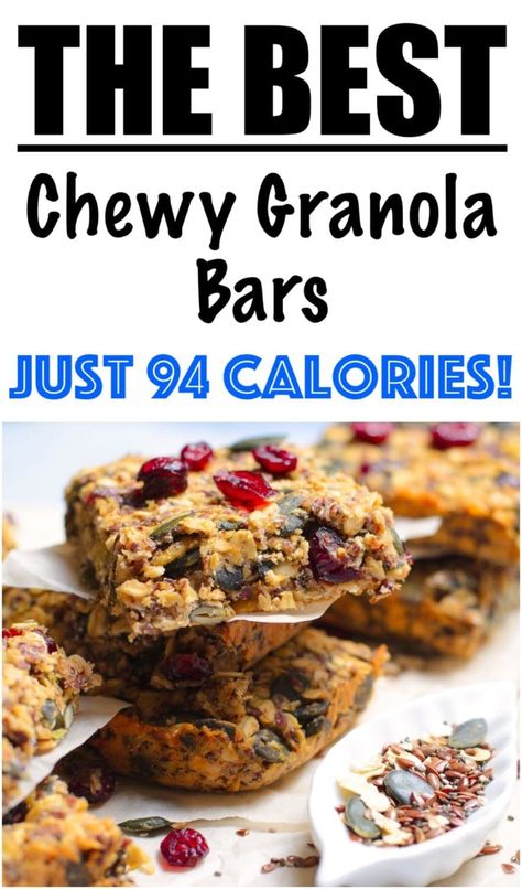 Low Calorie Granola Bars Recipe Low Calorie Snack Bars, Low Calorie Granola Bars, Cranberry Granola Bars, Low Calorie Protein Bars, Low Calorie Granola, Granola Calories, Healthy Low Calorie Breakfast, Superfood Granola, Granola Bar Recipe Chewy