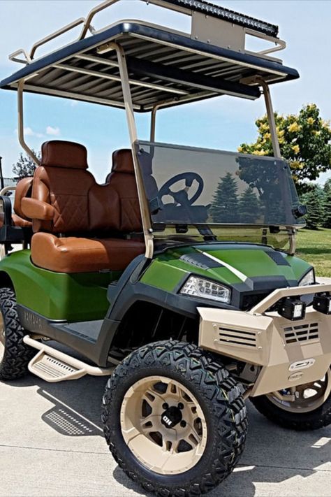 The Liberty Hunter Green Golf Cart Golf Cart Assessories, Golf Cart Repair, Lifted Golf Carts, Cart Battery, Custom Golf Carts, Cart Design, Cart Ideas, Diy Go Kart, Golf Cart Batteries