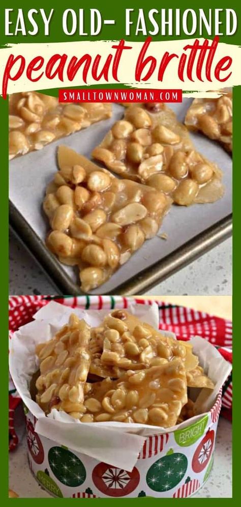 Sweet Treats For Christmas, Best Peanut Brittle, Easy Peanut Brittle Recipe, Treats For Christmas, Homemade Peanut Brittle, Super Easy Dessert, Christmas Candy Easy, Peanut Brittle Recipe, Brittle Recipes