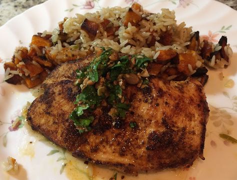 Seared Chicken with Roasted Honeynut Squash and Garlic Rice Grilled Crappie Fish Recipes, Crappie Fish Recipes, Bluegill Recipes, Crappie Recipes, Bluegill Recipe, Yellowtail Recipe, Grill Favorites, Crappie Recipe, Grill Fish