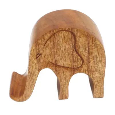 UNICEF Market | Handmade Jempinis Wood Elephant Phone Stand - Dialing Elephant Wood Phone Stand, Wood Elephant, Scroll Saw Patterns, Buy Wood, An Elephant, Premium Gift, Scroll Saw, Phone Stand, Balinese