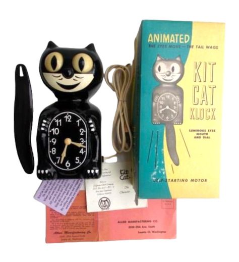 Kit Kat Clock, Kit Cat Clock, Cat Clock, Cool Clocks, Clock Vintage, Clock Shop, Vintage Wall Clock, Vintage Kitchenware, Oldies But Goodies