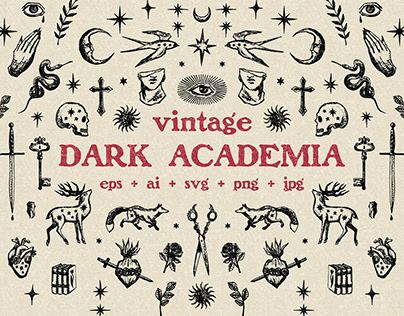 Moon Power Bundle :: Behance Vintage Dark Academia, Dark Academia Art, Medieval Crafts, Logos Vintage, Academia Art, Vintage Logos, Gothic Tattoo, Adobe Photoshop Elements, Sales Image