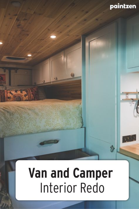 Whether you're already living the #vanlife or just planning to plunge into your next big adventure, summer is the perfect time to paint the interior of your van, camper, or mobile home. The right paint color will help create illusions of depth, expanding your space, and choosing warm tones will help you feel at home — no matter where the road takes you. Here's how to choose the right paint for your vehicle interior. Mobile Home Walls, Painting Plywood, Stained Shiplap, Cabinet Trim, Adventure Summer, Van Camper, Light Grey Walls, Dark Wood Stain, Colour Consultant