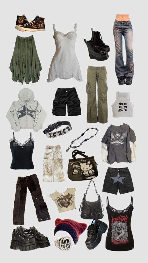 Grunge Hot Weather Outfit, Light Grunge Clothes, Light Grunge Aesthetic Outfits, Clawdeen Redesign, Teenage Dirtbag Outfit, Grunge Summer Fits, Light Grunge Outfits, Early 2000s Grunge, Summer Grunge Outfits