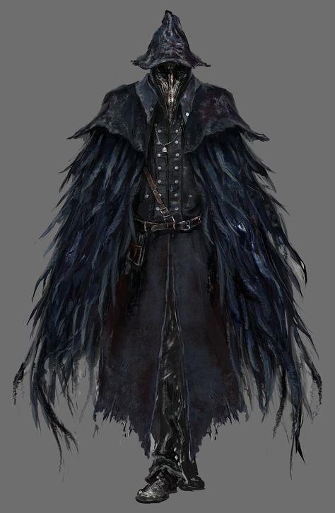 Bloodborne: Raven Hunter Eileen The Crow, Bloodborne Concept Art, Estilo Dark, Bloodborne Art, Demon Souls, 다크 판타지, Bloodborne, Plague Doctor, Art Characters