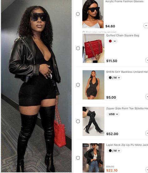 Baddie Outfit Shein, Baddie Shein Outfits Concert, Baddie Birthday Dress Shein, Party Shein Outfits, Shein Homecoming Outfits, Shein Outfits Summer 2023 Baddie Black, Red Shein Outfits, Shein Club Outfits Black Women, Party Outfit Ideas Black Women