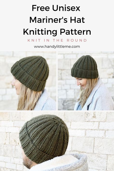 Mens Hat Knitting Pattern, Easy Knit Hat, Beanie Pattern Free, Beanie Knitting Pattern, Beanie Knitting Patterns Free, Knit Beanie Pattern, Beanie Knitting, Knitted Beanie Hat, Crocheting Patterns