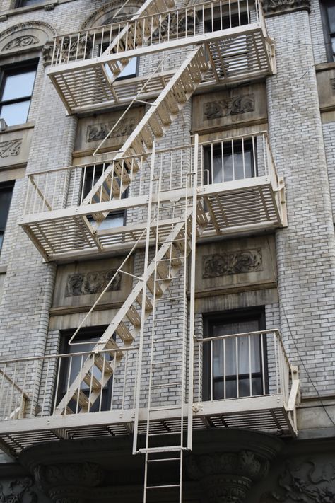 Staircase Window, New York Buildings, Building Stairs, Exterior Stairs, Stairs Architecture, Fire Escape, New York Apartment, Simple Things, Romeo And Juliet