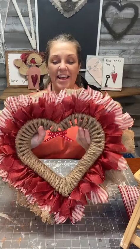 The Simple Spruce Studio - Dollar Tree Heart Wreath Heart Wreaths Diy, Wire Heart Wreath Form Ideas, Dollar Tree Heart Wreath Diy, Dollar Tree Heart Wreath, Heart Wreath Tutorial, Yarn Heart Wreath, Wire Heart Wreath, Heart Wreath Form, Heart Wreath Diy