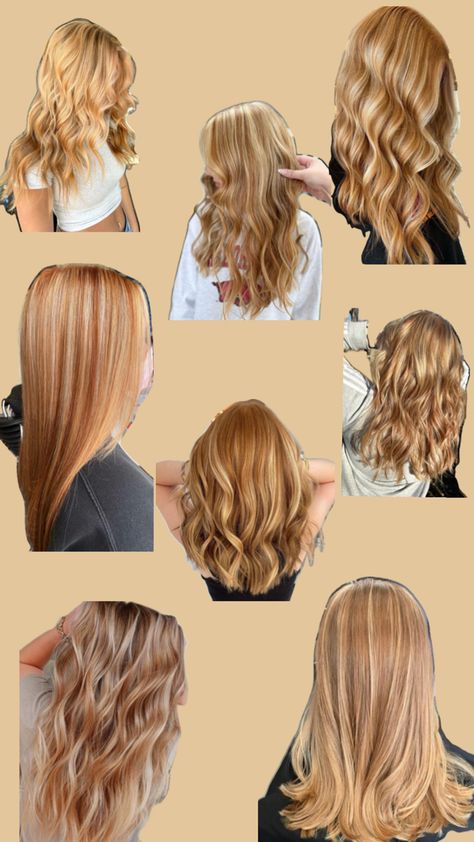 Highlights on orange hair Highlights On Orange Hair, Blonde And Orange Highlights, Blonde Hair With Orange Tips, Ginger Hair With Blonde Balayage, Orange Balayage Hair, Orange Balayage, Orange Hair, Blonde Highlights, Balayage Hair