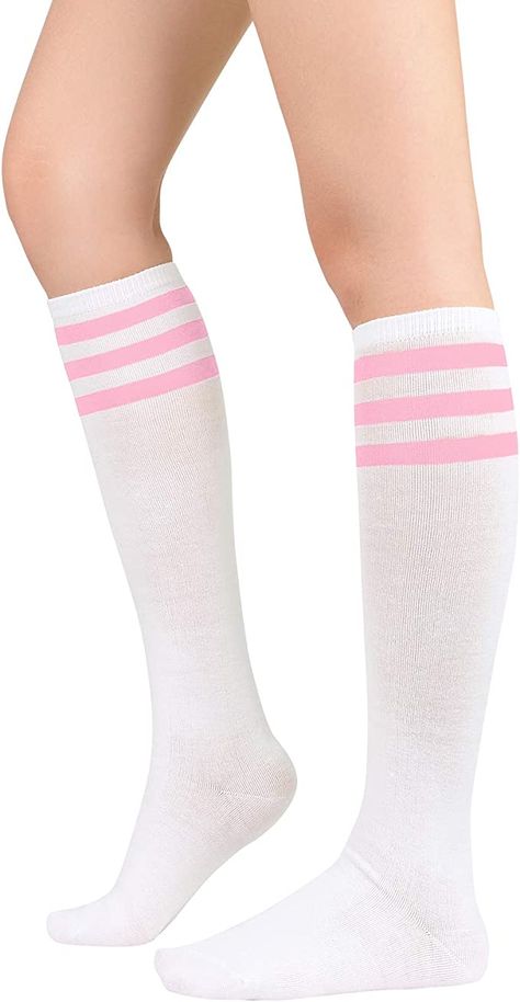 Black Knee High Socks, Striped Tube Socks, Thigh High Tights, Womens Knee High Socks, Knee High Stockings, Over The Calf Socks, Pink Socks, Thigh High Socks, Socks For Women