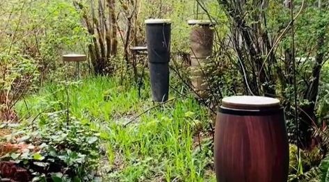 These 'Rain Drums' Placed Outside Create Music From The Falling Rain Rain Drum, Diy Drums, Create Music, Rain Chains, Future Garden, Drum Music, Under The Rain, Happy Gif, Rain Chain