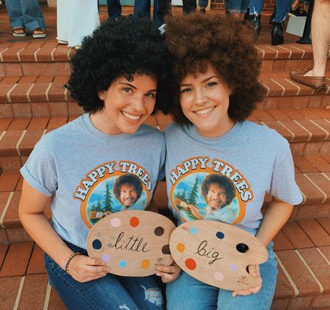 Bob Ross Costume, Sorority Family, Big Little Canvas, Big Little Basket, Sorority Tees, Toy Story Theme, Big Little Shirts, Big Lil, Sorority Canvas