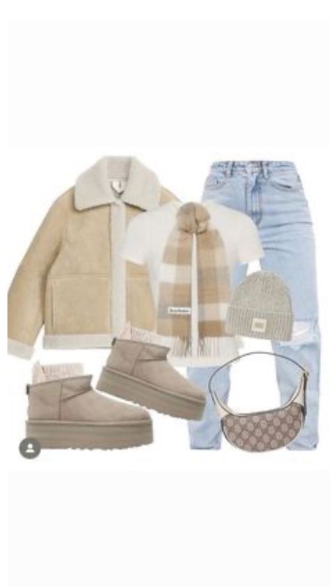 Beige Uggs Outfit, Look Legging, Stile Hijab, Best Winter Outfits, Ugg Mini, Winter Fashion Outfits Casual, Beige Outfit, Cold Outfits, Trendy Outfits For Teens