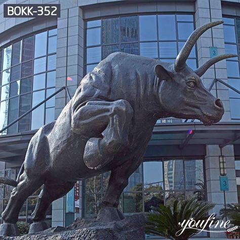 Garden Statues For Sale, Wall Street Bull, Bull Pictures, Bull Statue, Bull Sculpture, Charging Bull, Bronze Sculpture Animal, Deer Statues, Bull Art